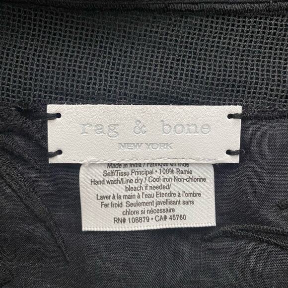 Rag & Bone Hera Beach Cover Up Wrap Black $350 One Size Whimsy Goth Bohemian - Picture 3 of 10